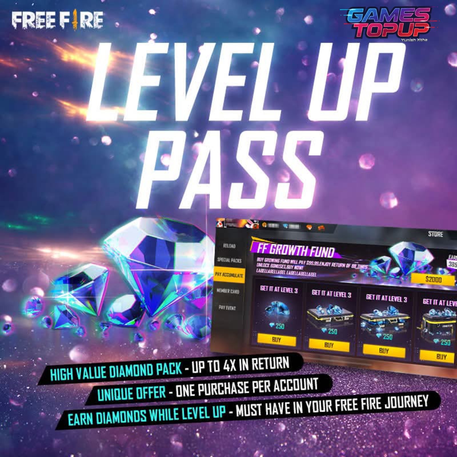 Free Fire Level up Pass